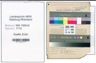 Entnazifizierung Erich Koelbl , geb. 03.03.1922 (Fabrikant)