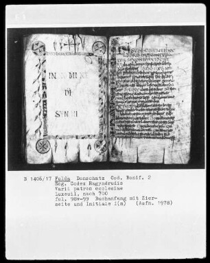 Theologische Sammelhandschrift: Epistula Leonis; Isidorus, Synonyma etc; aus dem Besitz des heiligen Bonifatius & Codex Ragyndrudis — Buchanfang Isidorus Hispalensis: Synonyma, Folio 98 verso - 99 recto