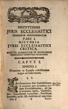 Institvtiones Jvris Ecclesiastici Germaniae Adcommodatae. 1