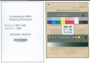 Entnazifizierung Heinrich Schuette , geb. 07.09.1922 ()