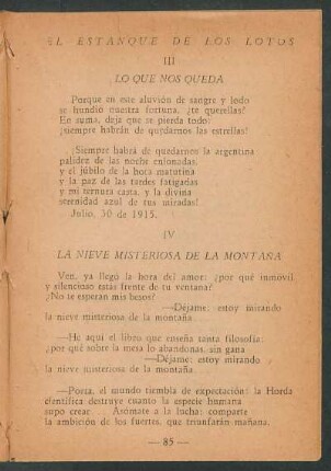 III - Lo que nos queda