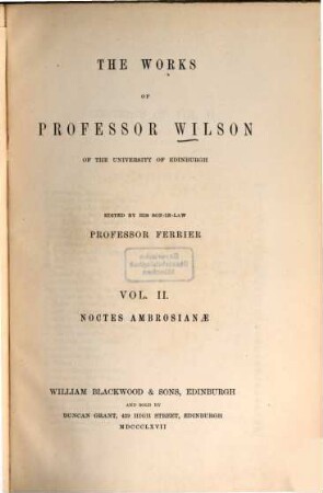 The works of Professor Wilson, 2