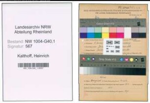 Entnazifizierung Heinrich Kalthoff , geb. 05.01.1906 (Kaufm.Angestellter)