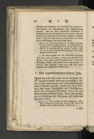 C. Die eigenthümlichen Lehren Jesu.