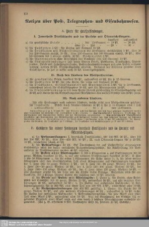 Notizen über Post-, Telegraphen- und Eisenbahnwesen