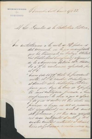 [Carta a Vicente Quesada en español, Buenos Aires, 8 de enero de 1877]
