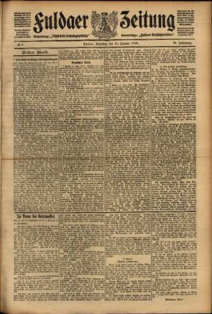 Erste Ausgabe vom Dienstag, den 12. Januar 1909.