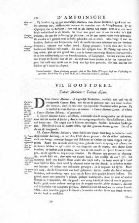 VII. Hooftdeel. Cancer Marinus: Cattam Aijam