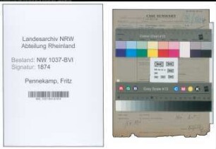 Entnazifizierung Fritz Pennekamp , geb. 01.10.1901 (Handwerker)