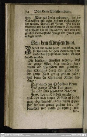 Von dem Christenthum