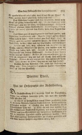 Vierter Theil. Von der Orthographie oder Rechtschreibung.