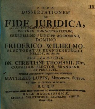 Dissertatio de fide iuridica