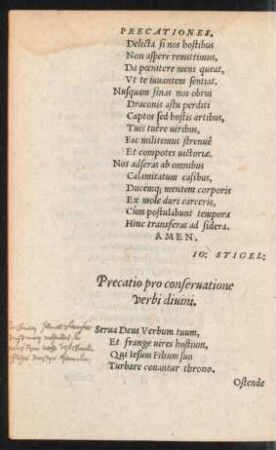 Precatio pro conservatione verbi divini.