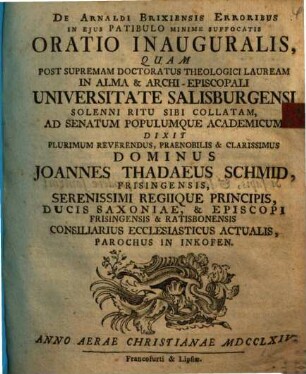 De Arnaldi Brixiensis erroribus in eius patibulo minime suffocatis oratio
