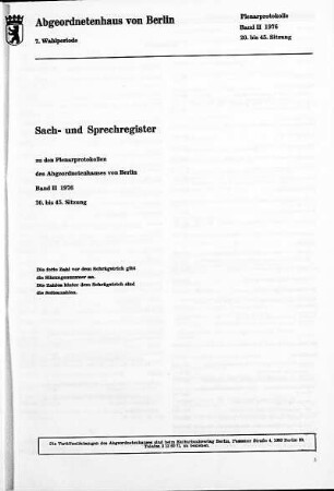 Sach- und Sprechregister
