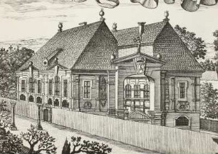 Dresden. Ansicht des Schießhauses. Stich von Troschel. Aus: Weck'sche Chronick 1679