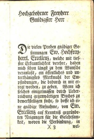 Hochgebohrner Freyherr Gnädigster Herr
