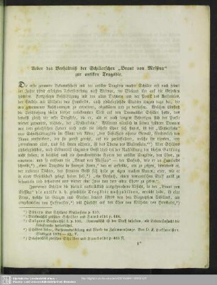 Über das Verhältniß der Schillerschen "Braut von Messina" zur antiken Tragödie