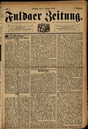 Ausgabe vom Sonntag, den 05. Januar 1890.