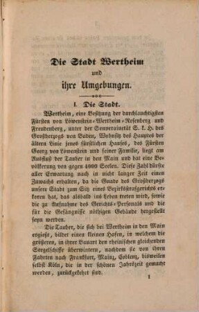 Die Stadt Wertheim a/M., ihre Schloßruine und ihre Umgegend : e. Führer für Reisende
