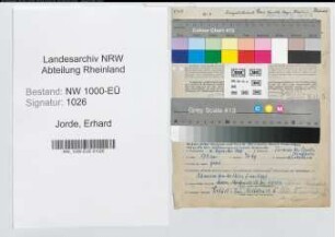 Entnazifizierung Erhard Jorde, geb. 07.12.1899 (Arzt)