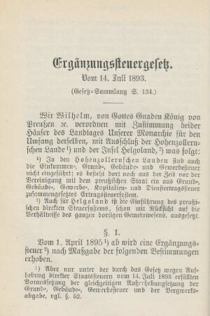 Ergänzungssteuergesetz. Vom 14. Juli 1893.