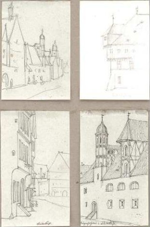 Hoffstadt, Friedrich; Kassette 2: Mappe II.5, Wohnhäuser (1123-1141) - u. a. Dinkelsbühl (Perspektiven)