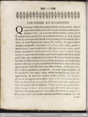 Paraenesis Ad Auditores