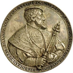 Hans Reinhart, Medaille auf Kaiser Karl V., 1537