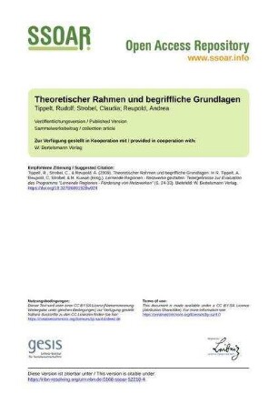 Theoretischer Rahmen und begriffliche Grundlagen