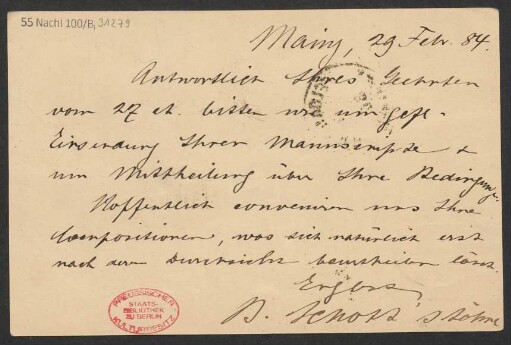 Brief an B. Schott's Söhne : 12.04.1886