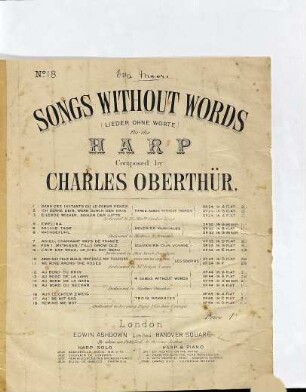 Songs without words : for the harp, 18. Remind me not
