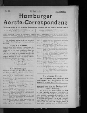 No. 29. 20. Juli 1913. 16. Jahrgang.