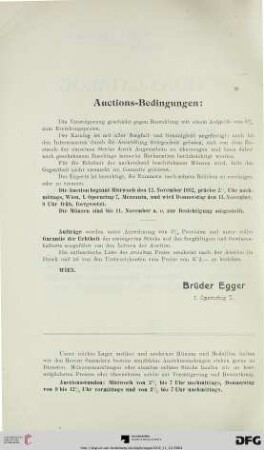 Auctions-Bedingungen