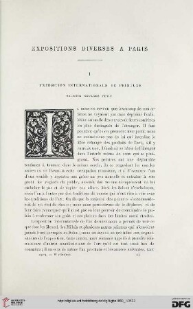 2. Pér. 27.1883: Exposition internationale de peinture - Galerie Georges Petit, [1] : expositions diverses à Paris