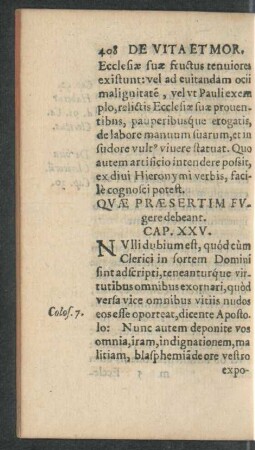 Quae Praesertim Fugere debeant. Cap. XXV.