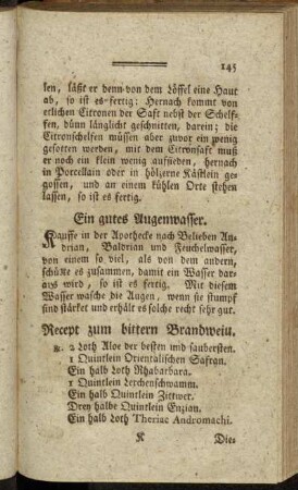 Recept zum bittern Brandwein