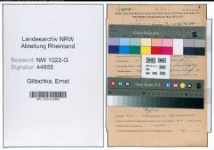 Entnazifizierung Ernst Glitschka , geb. 31.10.1910 (Betriebspruefer)