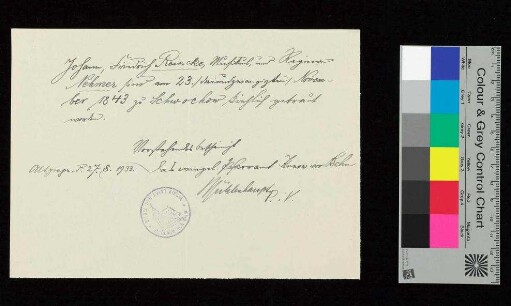 Trauung Johann Friedrich Reinke, Musikant und Regina Nehmer am 23.11.1843