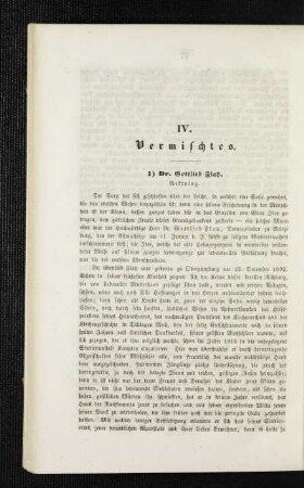 Dr. Gottlieb Flatz : Nekrolog