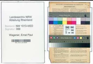 Entnazifizierung Ernst Paul Wagener , geb. 11.05.1902 (Lehrer)