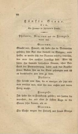 Fünfte Scene. Rom. Ein Zimmer in Philario's Hause