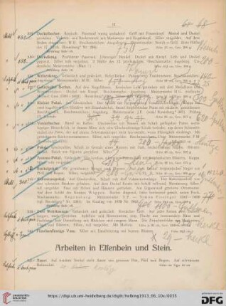 Arbeiten in Elfenbein und Stein (Nr. 341-374)