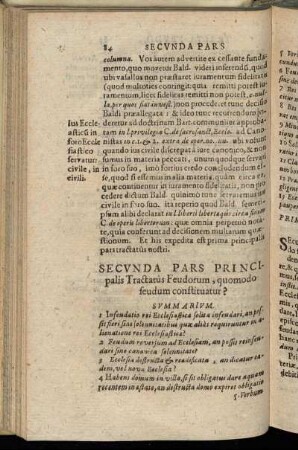 Secunda Pars Principialis Tractatus Feudorum, quomodo feudum constituatur?