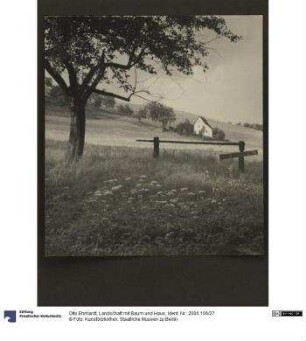 Landschaft mit Baum und Haus