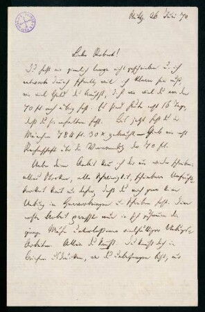 Brief vom 26. Juni 1870