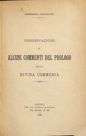 Osservazioni su alcuni commenti del prologo della Divina Commedia