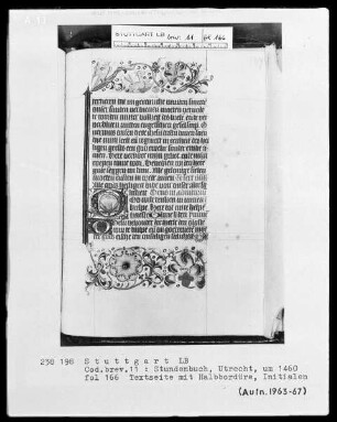 Niederländisches Stundenbuch (Handschrift der Brüder vom gemeinsamen Leben) — ---, Folio 166 rectoTextblatt