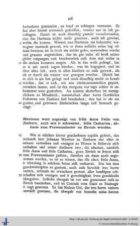 Hierinnen wurt angezaigt von fröle Anna freiin von Zimbern, auch wie ir schwester, fröle Catharina, abtissin zum Frawenmünster zu Zirrich worden.