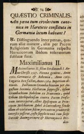 74-83, Maximilianus II.